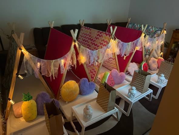 Tropicana themed teepee setup